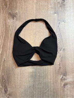 BuffBunny Black Twist Halter Sports Bra